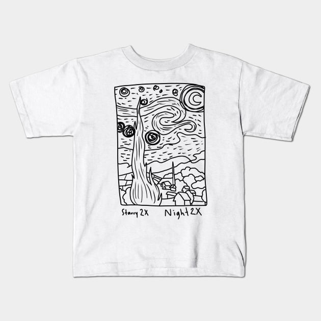 Starry Starry Night Night Kids T-Shirt by MagnumOpus